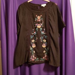 Never worn embroidered front & back top